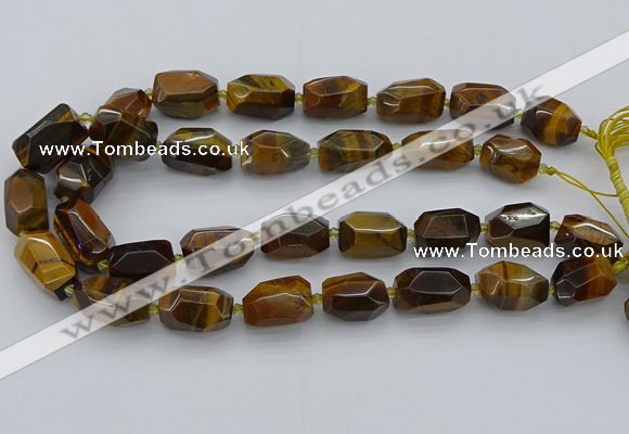 CNG5512 12*16mm - 15*25mm faceted nuggets yellow tiger eye beads