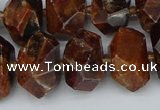 CNG5517 12*16mm - 15*20mm faceted nuggets orange garnet beads
