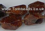 CNG5518 12*16mm - 15*25mm faceted nuggets orange garnet beads