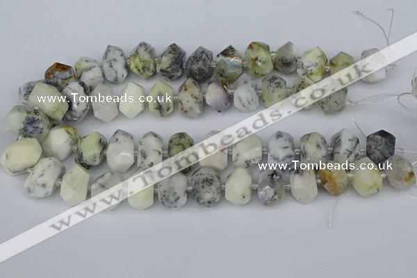 CNG5520 12*16mm - 15*20mm faceted nuggets white opal gemstone beads