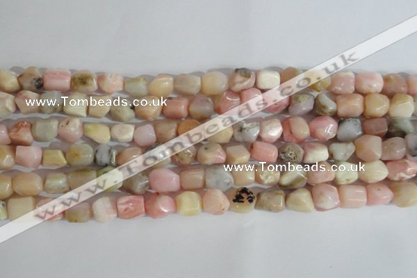 CNG556 15.5 inches 8*10mm nuggets pink opal gemstone beads