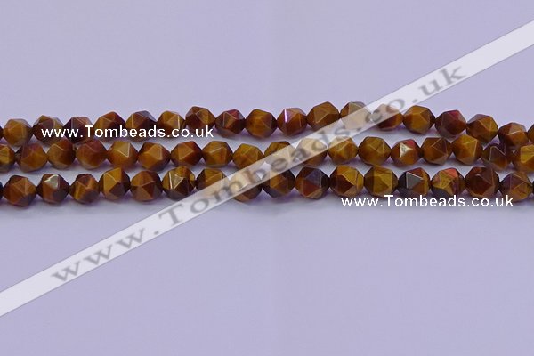 CNG5576 15.5 inches 6mm faceted nuggets yellow tiger eye beads