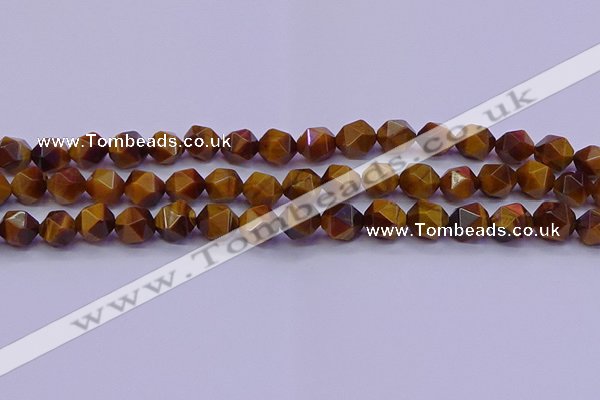 CNG5577 15.5 inches 8mm faceted nuggets yellow tiger eye beads