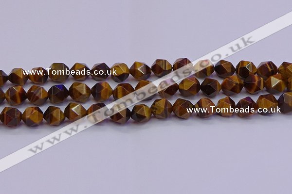 CNG5578 15.5 inches 10mm faceted nuggets yellow tiger eye beads