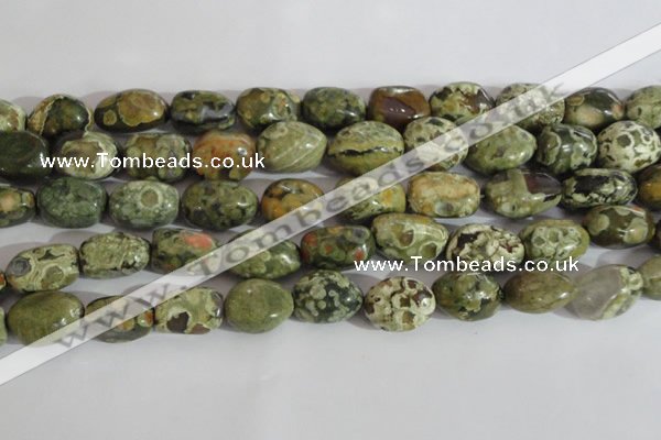 CNG558 15.5 inches 13*18mm nuggets rhyolite gemstone beads