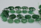 CNG5595 20*25mm - 25*35mm faceted freeform green strawberry quartz beads