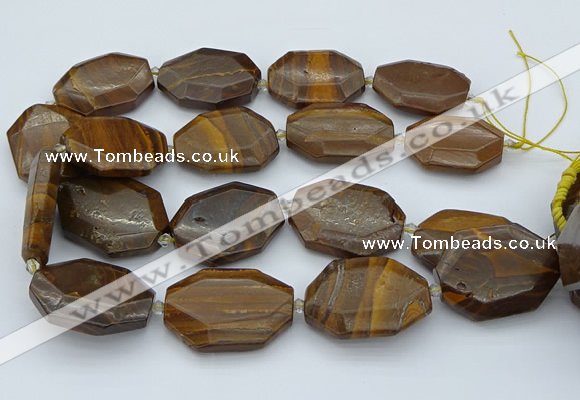 CNG5597 20*30mm - 35*45mm faceted freeform tiger iron beads