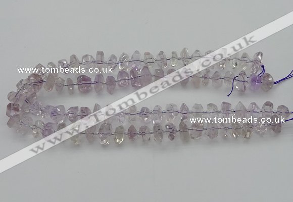 CNG5600 15.5 inches 6*16mm - 8*18mm faceted nuggets amethyst beads