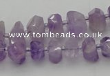 CNG5601 6*16mm - 8*18mm faceted nuggets lavender amethyst beads