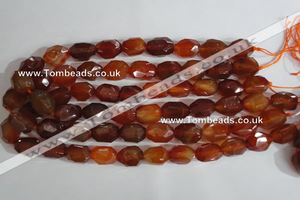 CNG561 15.5 inches 14*20mm faceted nuggets red agate beads