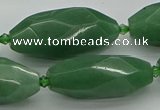CNG5614 15.5 inches 15*35mm - 18*40mm faceted rice green aventurine beads