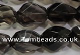 CNG562 15.5 inches 15*20mm faceted nuggets smoky quartz beads