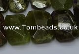 CNG5624 15.5 inches 15*20mm - 18*25mm faceted freeform green garnet beads