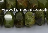 CNG5625 15.5 inches 10*14mm - 13*18mm faceted nuggets green garnet beads