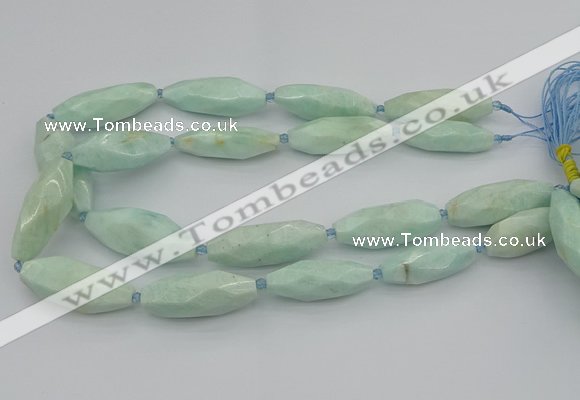 CNG5637 15.5 inches 15*35mm - 18*40mm faceted rice amazonite beads