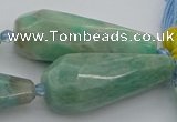 CNG5638 15.5 inches 15*35mm - 18*45mm faceted teardrop amazonite beads