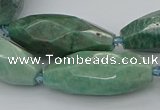 CNG5639 15.5 inches 15*35mm - 18*40mm faceted rice amazonite beads