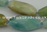 CNG5641 15.5 inches 15*35mm - 18*40mm faceted rice amazonite beads