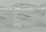 CNG5646 15*35mm - 18*45mm faceted teardrop white crystal beads