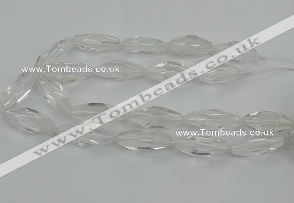 CNG5647 15.5 inches 15*35mm - 18*40mm faceted rice white crystal beads