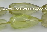 CNG5648 15*35mm - 18*45mm faceted teardrop lemon quartz beads