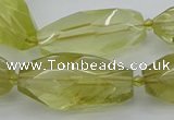 CNG5649 15.5 inches 15*35mm - 18*40mm faceted rice lemon quartz beads