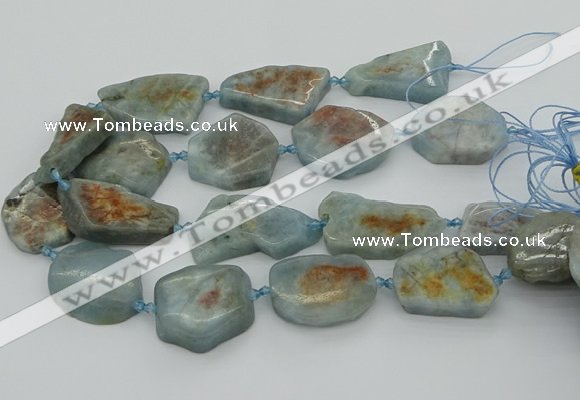 CNG5673 15.5 inches 25*35mm - 30*40mm freeform aquamarine beads