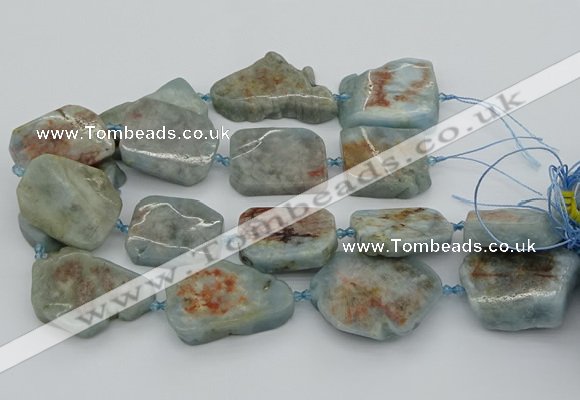 CNG5674 15.5 inches 30*40mm - 35*45mm freeform aquamarine beads