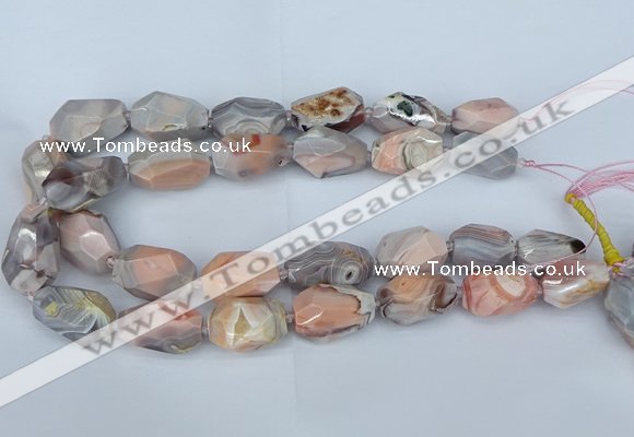 CNG5683 12*16mm - 18*25mm faceted nuggets pink botswana agate beads