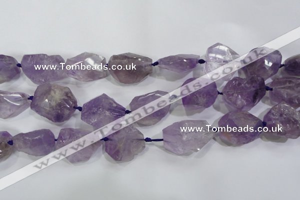 CNG569 20*30mm - 25*40mm faceted nuggets amethyst gemstone beads