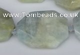 CNG5690 15.5 inches 20*30mm - 35*45mm faceted freeform aquamarine beads