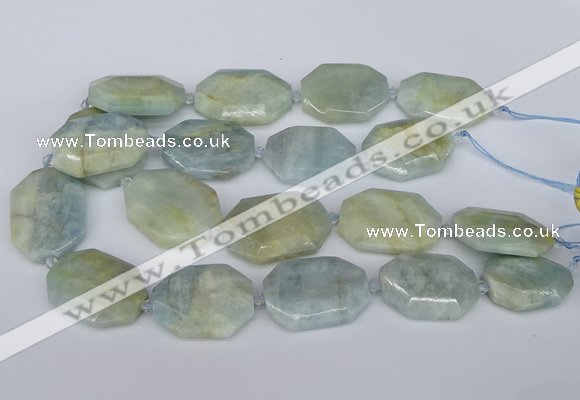 CNG5690 15.5 inches 20*30mm - 35*45mm faceted freeform aquamarine beads