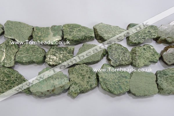 CNG570 25*30mm - 30*40mm nuggets serpentine jasper beads