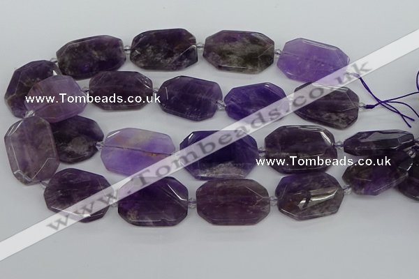 CNG5700 15.5 inches 25*30mm - 28*35mm faceted freeform amethyst beads