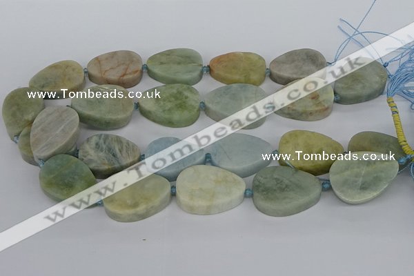 CNG5704 15.5 inches 22*30mm - 28*35mm freeform aquamarine beads