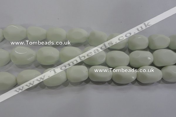 CNG571 15.5 inches 18*25mm nuggets white porcelain beads