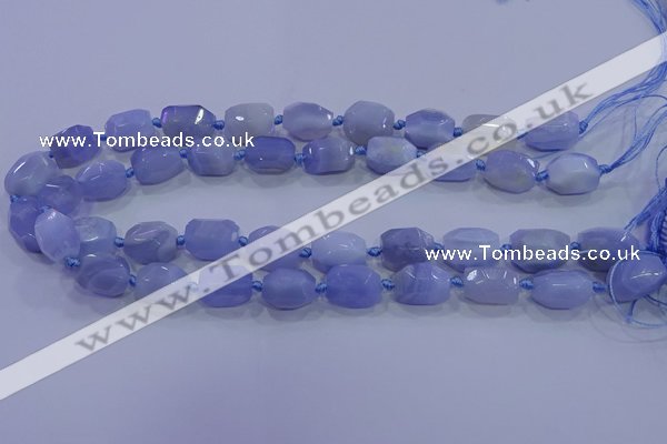 CNG5728 12*16mm - 13*18mm faceted nuggets blue lace agate beads