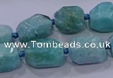 CNG5729 12*16mm - 13*18mm faceted nuggets amazonite beads