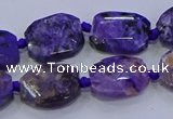 CNG5731 12*16mm - 15*20mm faceted freeform charoite beads