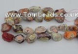 CNG5733 18*25mm - 22*35mm nuggets pink botswana agate beads