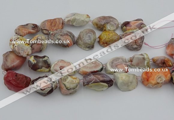 CNG5733 18*25mm - 22*35mm nuggets pink botswana agate beads