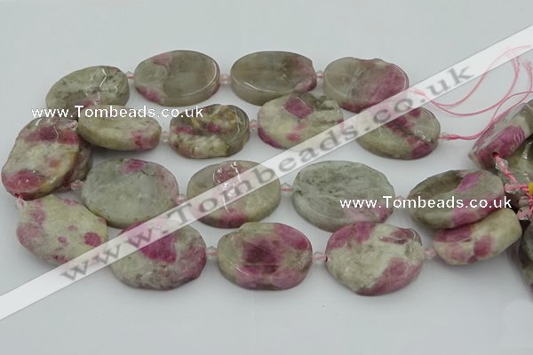 CNG5744 15.5 inches 25*35mm - 30*40mm freeform pink tourmaline beads