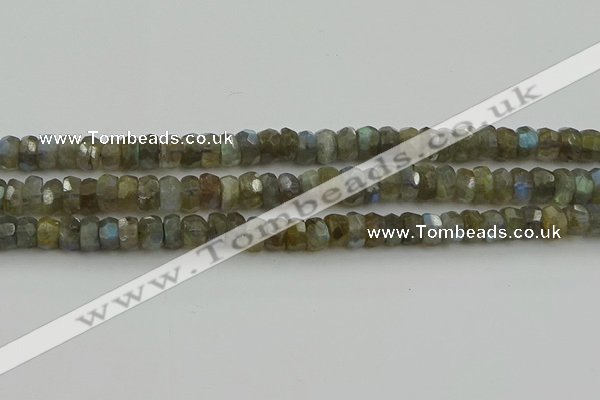 CNG5752 15.5 inches 6*9mm faceted nuggets labradorite beads