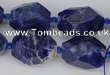 CNG5764 15.5 inches 12*16mm - 15*25mm faceted nuggets sodalite beads