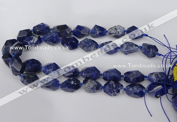 CNG5764 15.5 inches 12*16mm - 15*25mm faceted nuggets sodalite beads