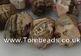 CNG5766 15.5 inches 12*16mm - 15*20mm faceted nuggets rhodochrosite beads