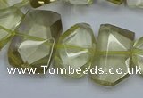 CNG5773 15.5 inches 12*16mm - 15*20mm faceted freeform lemon quartz beads