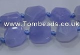 CNG5775 10*12mm - 10*14mm faceted freeform blue lace agate beads