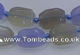 CNG5776 10*14mm - 12*16mm faceted freeform blue lace agate beads