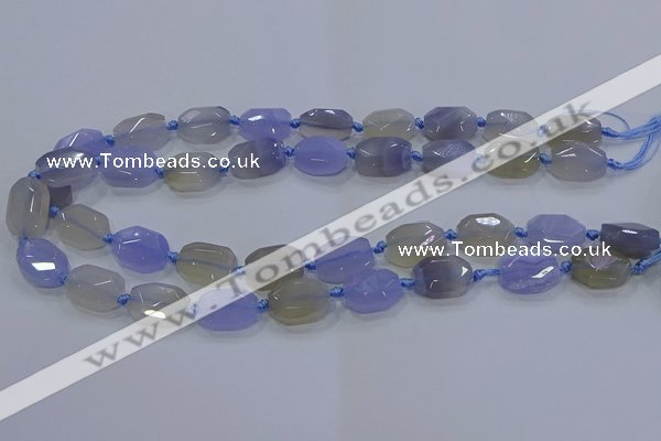 CNG5776 10*14mm - 12*16mm faceted freeform blue lace agate beads